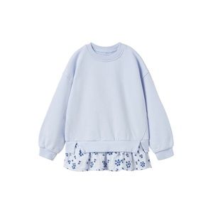 Zara blue floral contrasting texture sweatshirt 4-5y